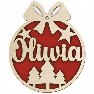 Personalisierte Christbaumkugeln, 1 Stück Holzkugel Mit Namen Und Filz, Für Mama Und Papa