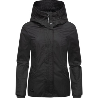 Ragwear Damen Übergangsjacke leichte wasserdichte Jacke kurz mit Kapuze Vannesa Black Gr. S - S