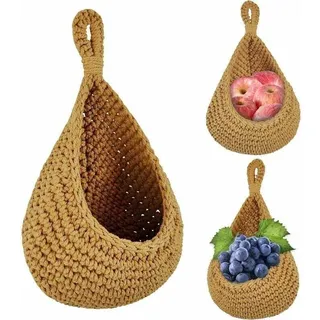 Hängekorb, Obstkorb, Wandhängekorb 21x27cm, Makramee-obstkorb, Flechtkorb, Blumentopf, Obstkorb, Wandhängekorb, Jute-gemüsekorb