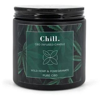 Candle-Brothers CBD Duftkerze im Glas mit Deckel | Wild Hemp & Pomegranate | Duftkerze zur Entspannung | Chill Kerze im Glas | Geschenk für Freunde & Familie | Duftkerze Sojawachs
