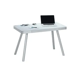 Maja Möbel Schreibtisch Designertisch, Glas-Aluminium, sehr stabil, ein Hingucker