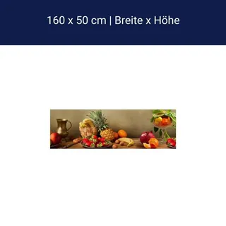 Küchenrückwand Obst Nüsse Erdbeeren Ananas Granatapfel M1180 – Aluminium / 160cm / 50cm