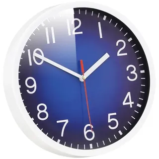 Coslife Wanduhr, geräuschlos, nicht tickend, modern, Quarz, 21,6 cm, batteriebetrieben, digital, leise, für Büro, Zuhause, Schule, Küche, Dekoruhren (blau)