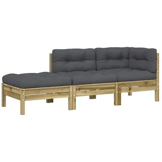 vidaXL Gartensofa 3-Sitzer Kiefer