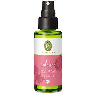 PRIMAVERA Raumspray In Balance bio 2 x 50 ml - Rose, Orange und Rosengeranie- Aromadiffuser, Aromatherapie - augleichend - vegan