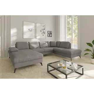 sit&more Wohnlandschaft Polyester U-Form 3-Sitzer Braun