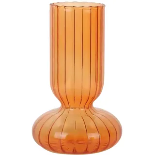 INIFLM Glasbehälter, Transparent, Gestreift, Vase, Heimdekoration, Blumentöpfe, Dekorativ, Tafelaufsatz, Tischdekoration für Wohnzimmer, Party, Büro, Bauernhaus-Dekoration(Orange)
