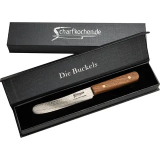 Buckels Exklusive Frühstücksmesser mit wilder Damastklinge Griff: Rosenholz