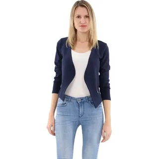 malito more than fashion Jackenblazer malito Damen Blazer ohne Kragen, Sakko im Basic Look, Kurzjacke mit Sweatblazer im Basic-Look blau L