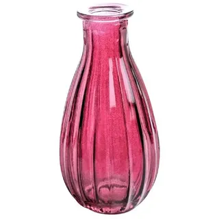 Sandra Rich Dekovase Glasvase "RIM" Ø 7 x 14,5cm, kleine Vase aus Glas Blumenvase rosa