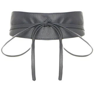 malito – Damen Taillengürtel aus 100% weichem Echtleder – Onesize Bindegürtel mit verstellbarem Taillenband – breiter Wickelgürtel mit Schleife – Hüftgürtel G100 (Dunkelblau) - Einheitsgröße