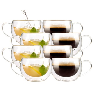 Doppelwandiges Kaffee- & Tee-Glas, 8er-Set