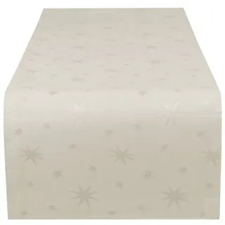 Haus und Deko Tischdecke Tischläufer Weihnachten Lurex Sterne Tischband Herbst Advent Weihnacht (1-tlg) goldfarben 40 cm x 140 cm