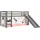 90 x 200 cm inkl. Rollrost, Vorhang und Rutsche Kiefer massiv grau lackiert princess sophie