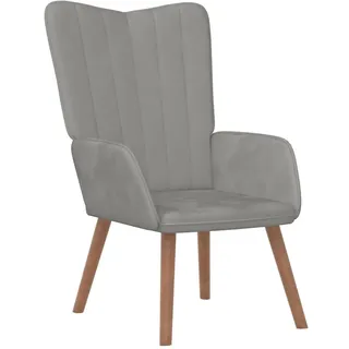 vidaXL Relaxsessel 61 x 95 x 65 cm Hellgrau Samt