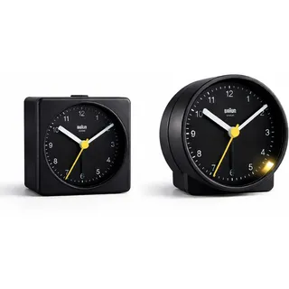 Braun Analog/ Rund/Quarz- Reisewecker/ Schwarz /Neu