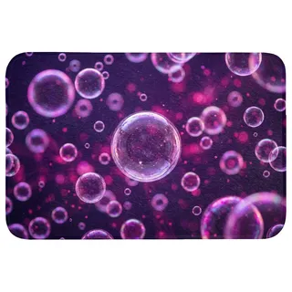 OnlyWow Badematte Lila - Blasen - Schaumstoff, Höhe 10 mm, Polyester, Rechteckig, Badezimmerteppich, Badteppich, Rutschfest, Badvorleger, Waschbar lila Rechteckig | 90 cm x 60 cm x 10 mm