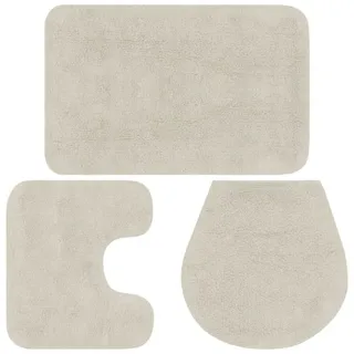 vidaXL Badematten-Set 3-tlg. Weiß 100 x 80 cm