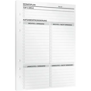 KOMPASS® Monatsplaner | 24 DIN-A5-Einlagen für Ringbuch-Planer | Monatsplanung inkl. Monats-Kalender, Terminplaner, To-Do-Liste & Erfolgsjournal Reflexion | Bullet Journal | Planer 2025 Nachfüllbar