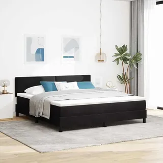vidaXL Boxspringbett mit Matratze Schwarz 180 x 200 cm Samt