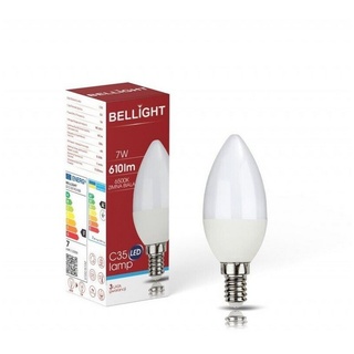 Bellight LED-Leuchtmittel LED E14 C35 Kerzenform 7W = 60W 230V 610lm 360° Kaltweiß 6500K, E14, Kaltweiß weiß