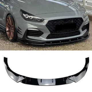 byjgs Stoßfängerlippe Spoilerlippe für Hyundai i30 N I30N MK3 2017 2018 2019, Sport-Performance Frontspoiler AntiKollision Car Front Lower Bumper Lip Spoiler,A