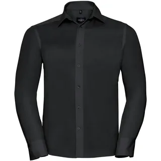 Russell Collection Klassisches bügelfreies Hemd  Langarm, black, 4XL