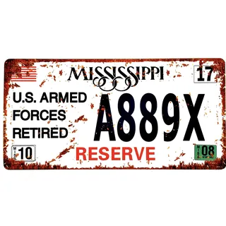 DiiliHiiri US-Auto-Nummernschild, Replikation, amerikanisches Vintage-Schild, Retro-Dekoration für Bar, Pub, Café, Höhle für Männer, Garage oder Werkstatt, 15 x 30 cm, Poster (2651-27)