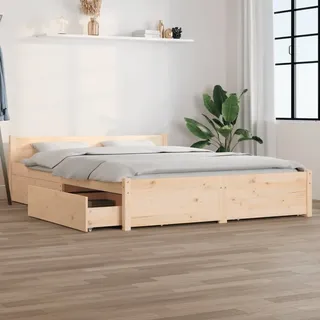 The Living Store Bett mit Schubladen 160x200 cm