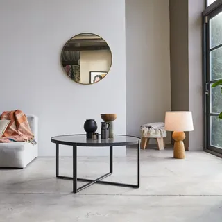 Runder Couchtisch aus Marmor und Metall 90 Milan
