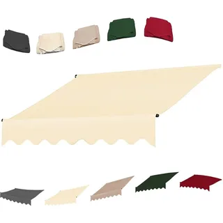 QTWLG Klemmmarkise 300cm 400cm Ersatzstoffe Einziehbare Markise Ersatz Markisenstoff Ersatzoberseite (nur Stoff), Ersatzabdeckung Für Garten Draussen Markise(Beige,10x8ft/300x245cm)