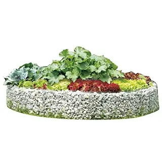 bellissa Hochbeet Gabione rund - Durchmesser 240/220 cm, Höhe 40 cm - Steinkorb-Pflanzkübel