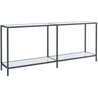 vidaXL Konsolentisch Konsole Beistelltisch Flurtisch Sideboard Ablagetisch Wandtisch Glastisch Tisch Weiß 180x35x75,5cm Hartglas Stahl