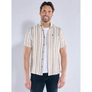 engbers Herren Kurzarm-Hemd gestreift Orange regular Kent-Kragen - XL