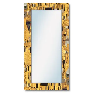 Dekospiegel ARTLAND "Der Kuß" Spiegel Gr. B/H/T: 60,4 cm x 120,4 cm x 1,6 cm, gelb Dekospiegel gerahmter Ganzkörperspiegel, Wandspiegel, mit Motivrahmen, Landhaus