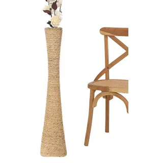 Leewadee Große Bodenvase 90 cm - Hohe Wasserhyazinthe Deko Vase - Naturbelassen
