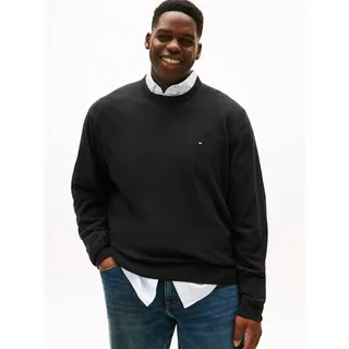 Rundhalspullover "BT-PIMA ORG CTN CASHMERE CN-B", Herren, Gr. XXL, schwarz, Strick, Obermaterial: 92% Baumwolle, 8% Wolle, TOMMY HILFIGER BIG & TALL, Rundhals, Bündchen, Pullover Rundhalspullover
