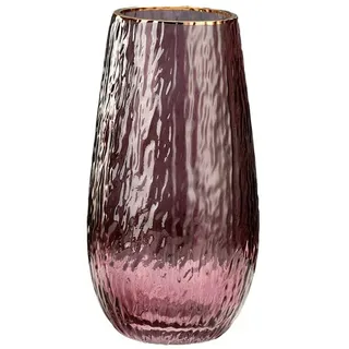Surwin Glasvase Deko, Klar Glasvase Vintage Deko Gross Vase Tischdekoration Klarem Blumenvase für Wohnzimmer Büro Heimdekoration, Hochzeits Dekoration (Lila klein)