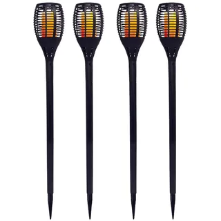 Lumisky Mini-Solarfackeln 4er Set H70 cm spritzwassergeschützt schwarz