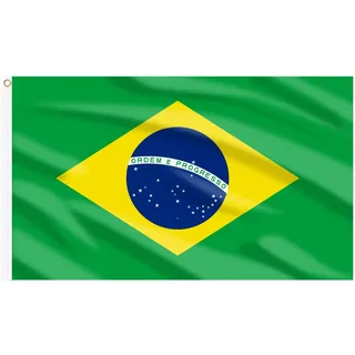 AhfuLife Brasilien Flagge 90 x 150 cm für WM 2026 Deko, 1 Stück Brasilianische Fahne Leuchtenden Farben mit Messing-Ösen, Brasilien Deko Flagge für Nationaltag Fußball Party Bar Drinnen Draußen Deko