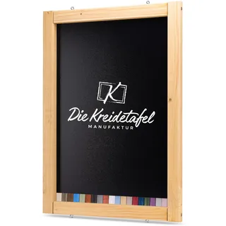 Rustikale Tafel Kreidetafel Wandtafel Küchentafel mit Holzrahmen zur Beschriftung mit Kreide im Landhausstil in verschiedenen Größen und Farben (Eiche, 50x100cm)