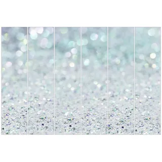 Bilderdepot24 Schiebegardine Flächenvorhang blickdicht Prinzessinnen Glitzer Mint (6 St), halbtransparent, Wohnzimmer große Flächengardine lichtdurchlässig für Klemm-System grün 360 cm x 250 cm