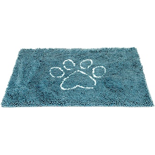 Dog Gone Smart Dirty Dog Fußmatte, Mikrofaser, super saugfähig, maschinenwaschbar, mit Rutschfester Unterseite, klein, Pazifikblau