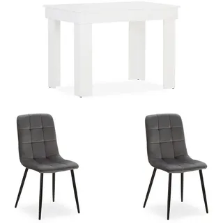 Homestyle4u Essgruppe 3-tlg in Grau 2760