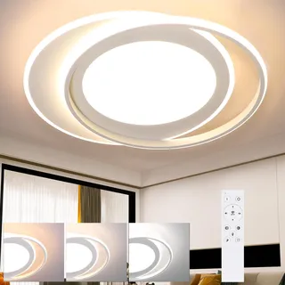 ZMH Deckenlampe LED Deckenleuchte Wohnzimmer - Wohnzimmerlampe Dimmbar Schlafzimmerlampe mit Fernbedienung Schlafzimmer Deckenbeleuchtung Modern Küchenlampe Ring Design 48.5cm für Küche Esszimmer Büro