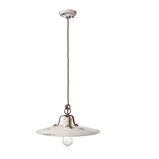 Ferroluce Retrò Grunge C1443 Pendelleuchte Hängelampe Industrial Vintage Weiß D40