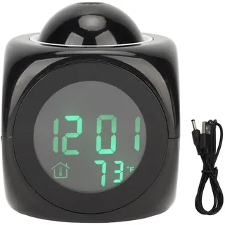 TITA-DONG Projektionsuhr, Mini-Sprach-Timing-Digitaluhr-Projektor, LED-Display, Projektionswecker mit USB-Kabel, Digitale LCD-Wand-Projektionswecker-Temperaturanzeige für Nachttisch, Büro