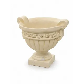 JVmoebel Pflanzkübel Dekorativer Stein Garten Urnen Blumentopf klassisches Design Sofort, Wetterbeständig, frostgeeignet, Steinoptik, klassisches Design gelb