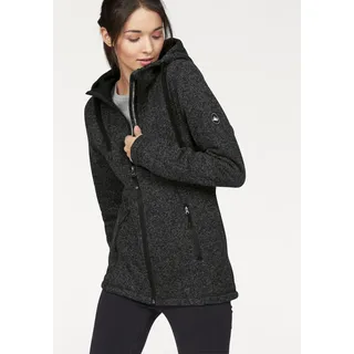POLARINO Strickfleecejacke mit Kapuze, für kalte Tage, aus Strickfleece, sportlicher Stil Gr. 40/42, anthrazit, , 53137666-40