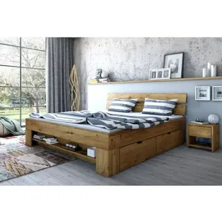 Massivmoebelversand.de Futonbett Verschiedene Holzfarben und Größe (Wildeiche, 180 x 200 cm)